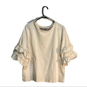 a.n.a Sweater with Bell Sleeves and Pearls Large